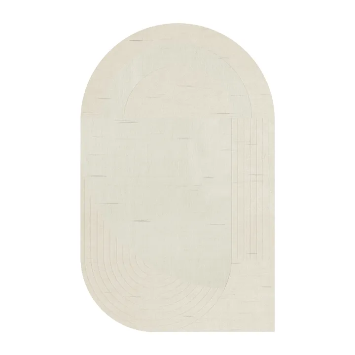 Circular ullmatta 180x270 cm - Bone white - Layered