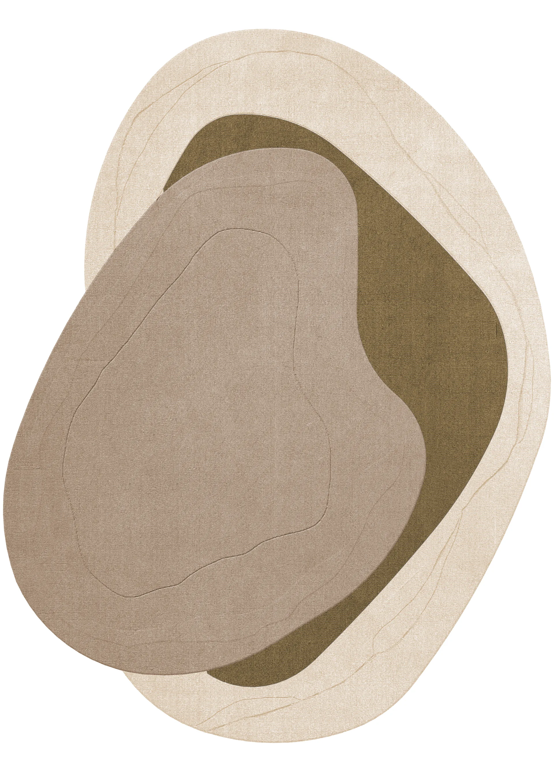 Erik Bratsberg Lozza ullmatta, Olive, 210x270 cm Layered