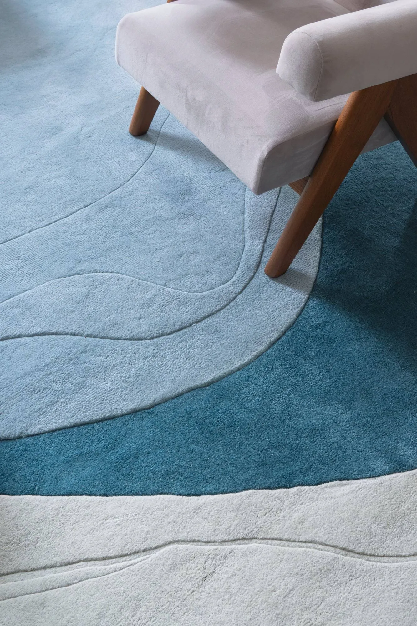 Erik Bratsberg Lozza ullmatta, Teal, 270x350 cm Layered