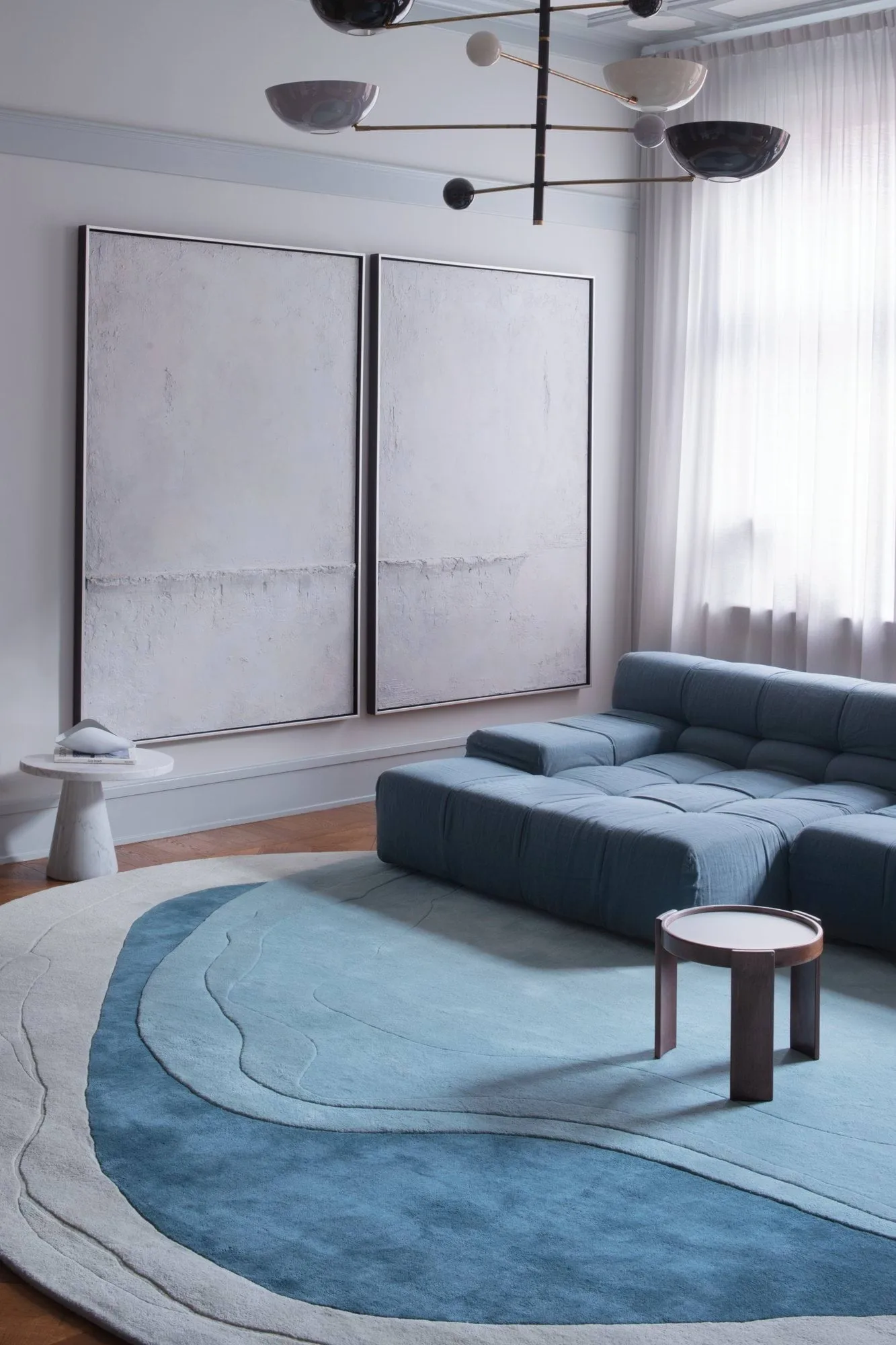 Erik Bratsberg Lozza ullmatta, Teal, 270x350 cm Layered