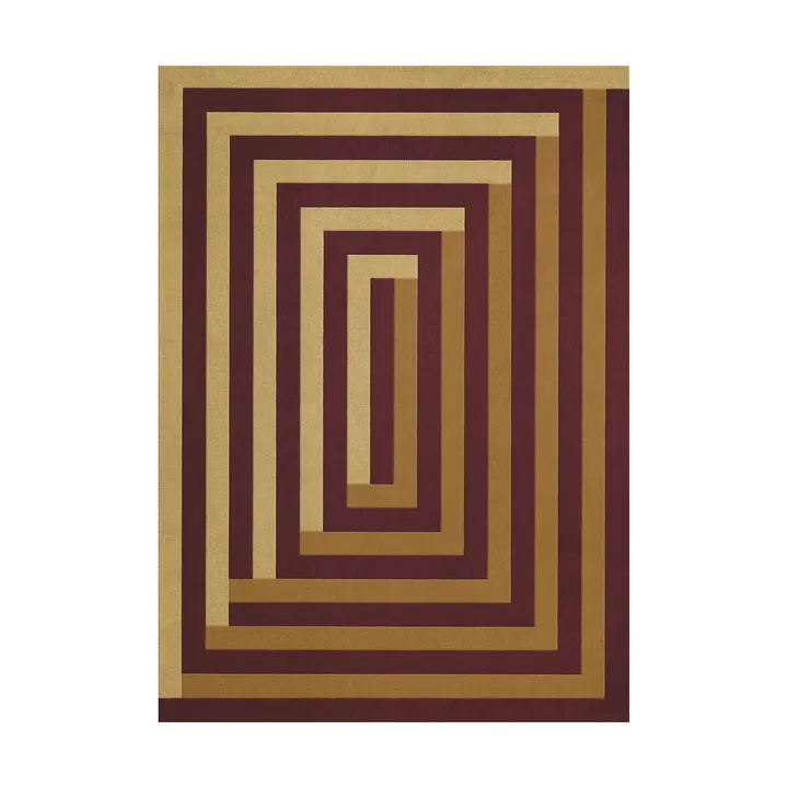 Teklan Labyrinth ullmatta - Mulberry sand, 250x350 cm - Layered