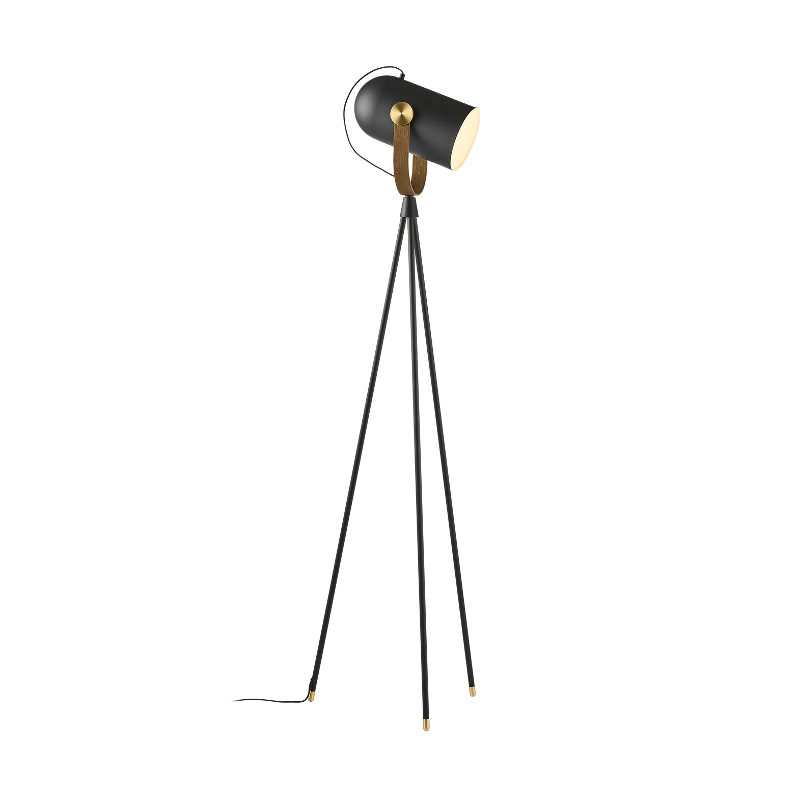 Carronade II golvlampa, Svart-rökt ek Le Klint