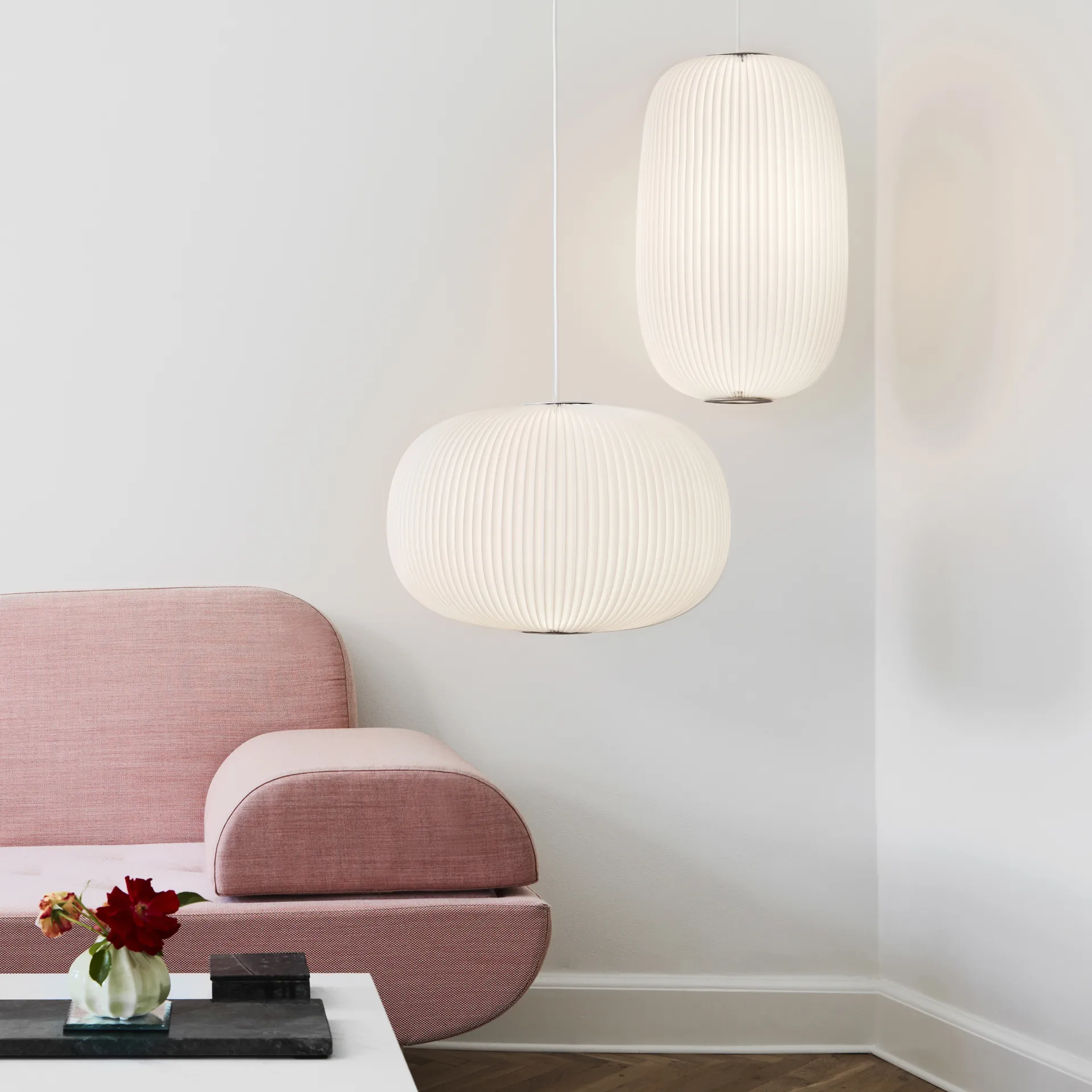 Lamella 1 pendel, vit, led, silver Le Klint
