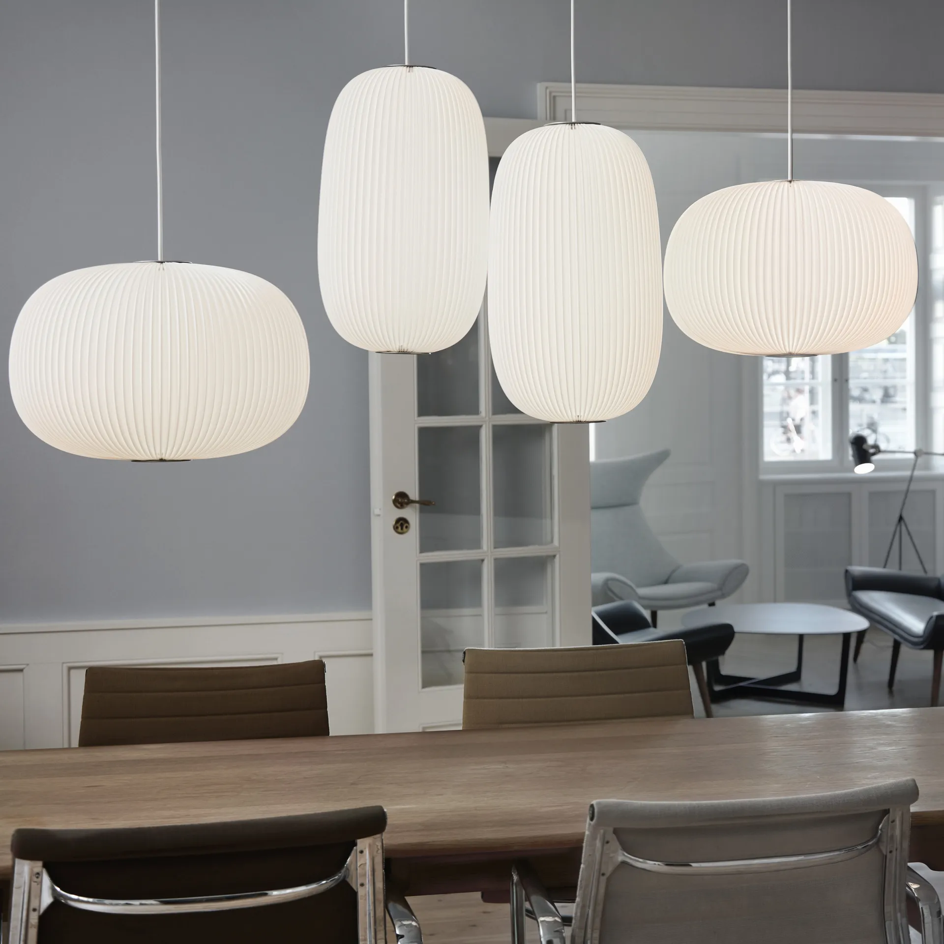 Lamella 2 pendel, Vit, led, guld Le Klint