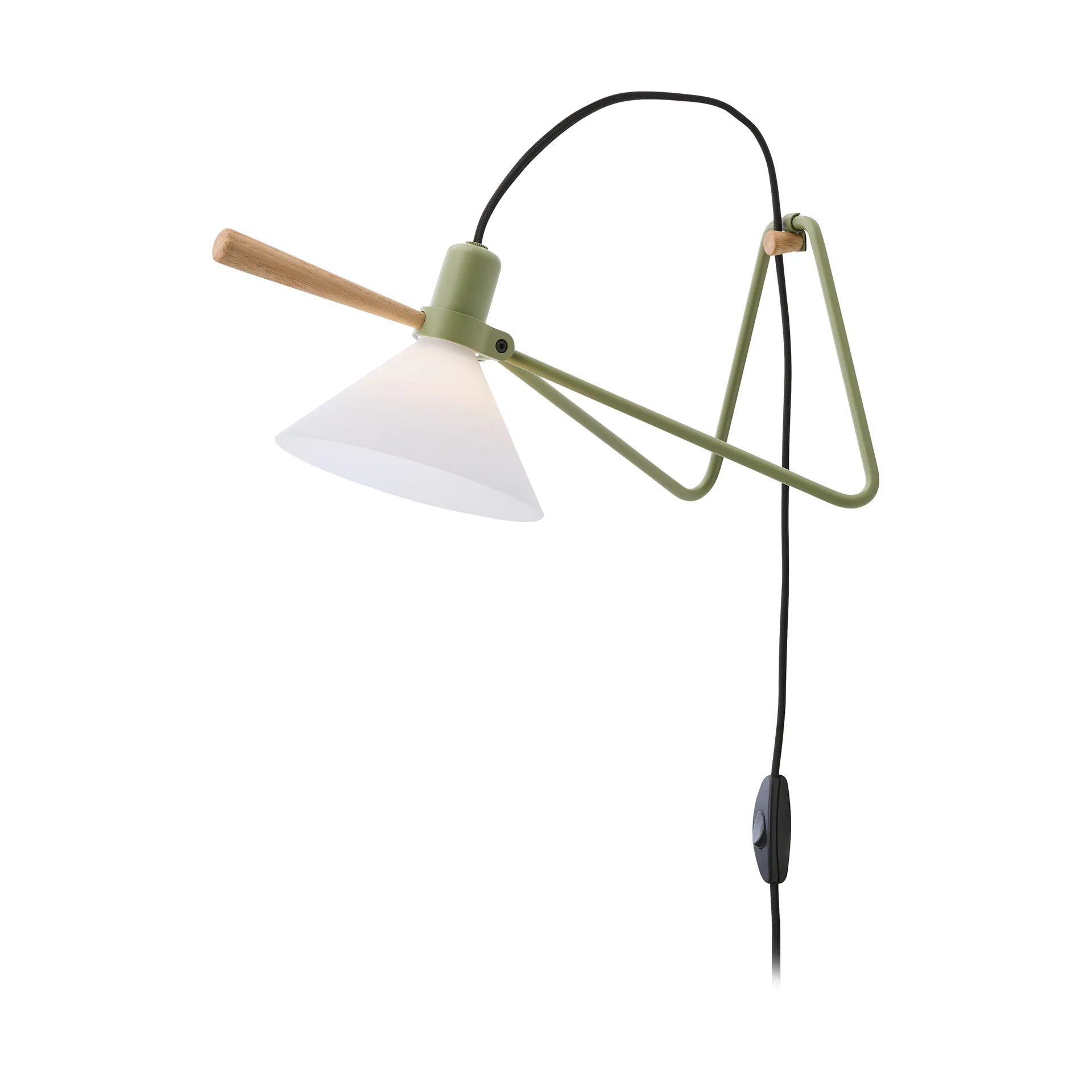 Spot vägg/bordslampa, Olive green-oak Le Klint