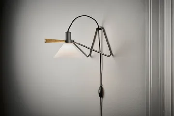 Spot vägg/bordslampa - Steel silver-oak - Le Klint