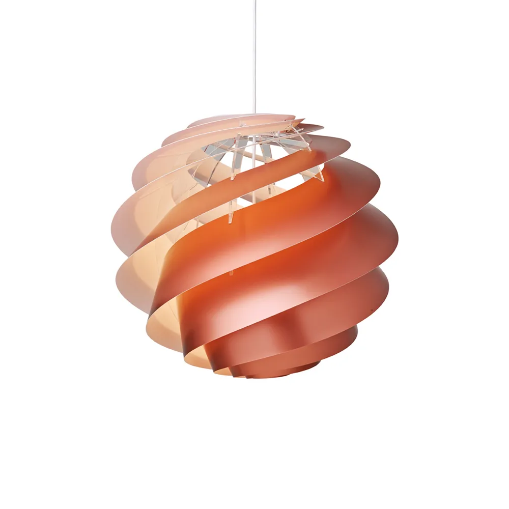Swirl 3S pendel, koppar, metallic, vit insida Le Klint