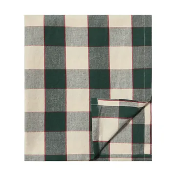 Checked Cotton Linen bordsduk 150x250 cm - Green-light beige-red - Lexington