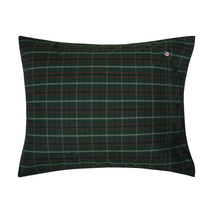 Checked cotton percale örngott - Green-navy, 50x60 cm - Lexington