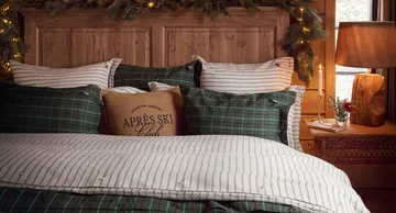 Checked cotton percale örngott - Green-navy, 50x90 cm - Lexington