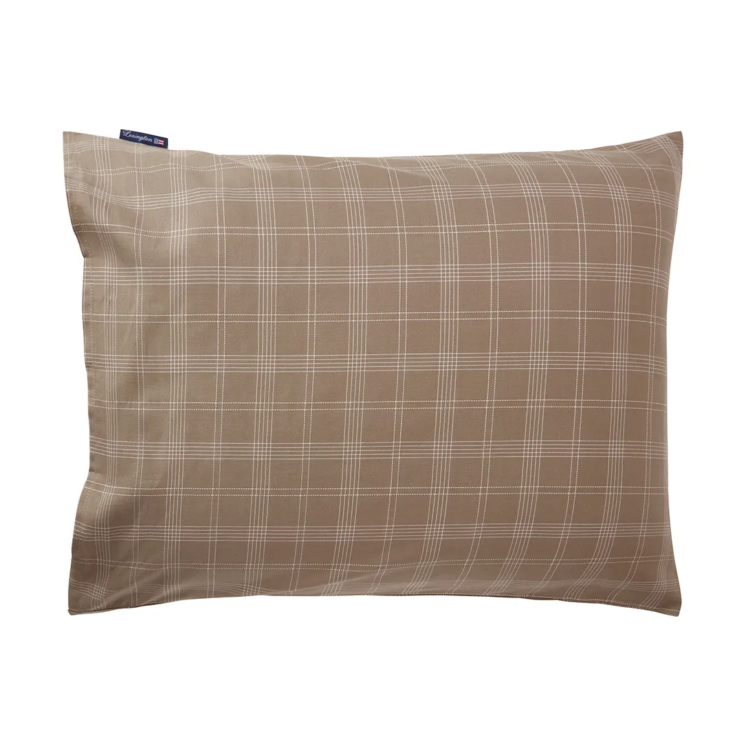 Checked Pinpoint Oxford örngott 50x60 cm, Brown Lexington