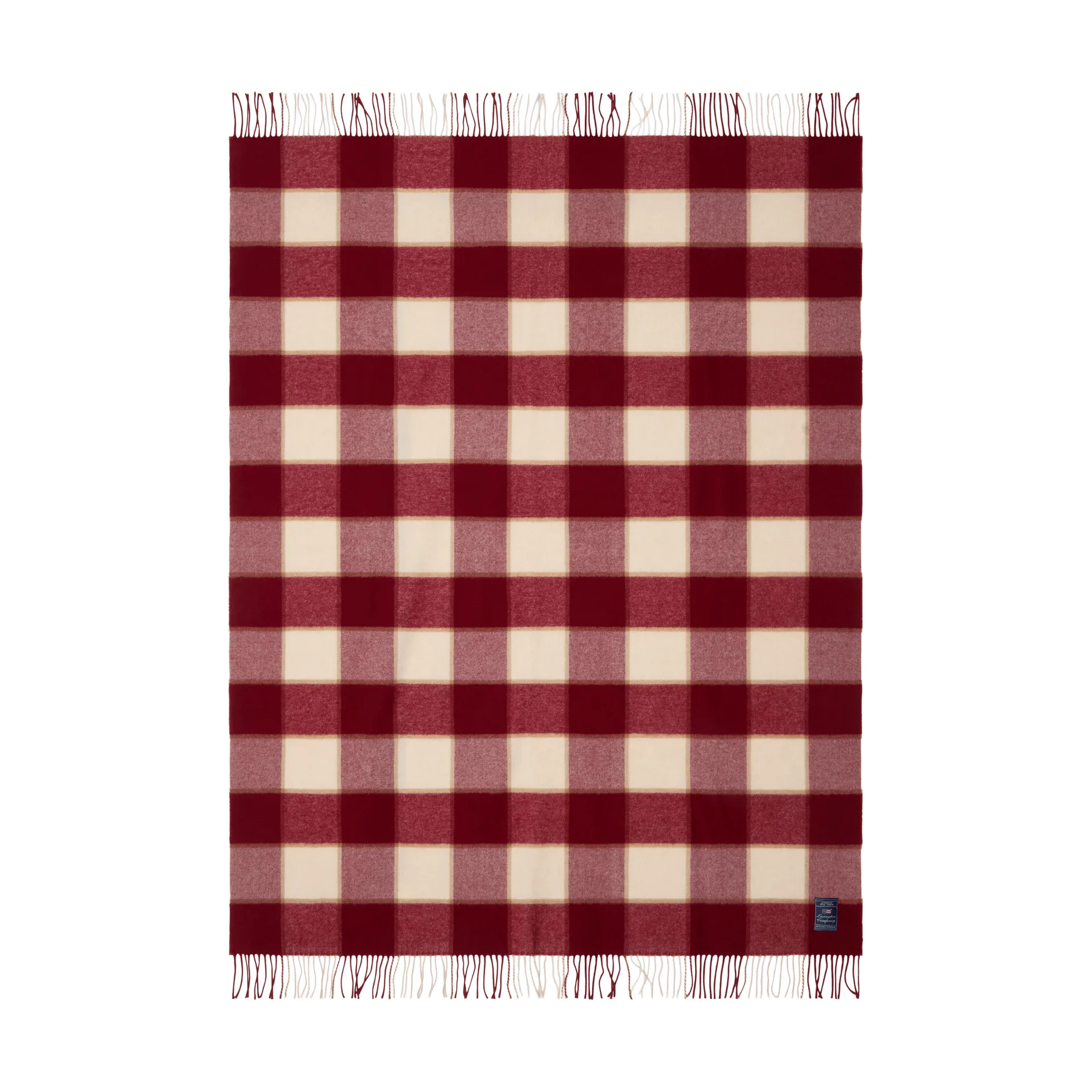 Checked Recycled Wool pläd 130x170 cm, Red-Light beige-beige Lexington