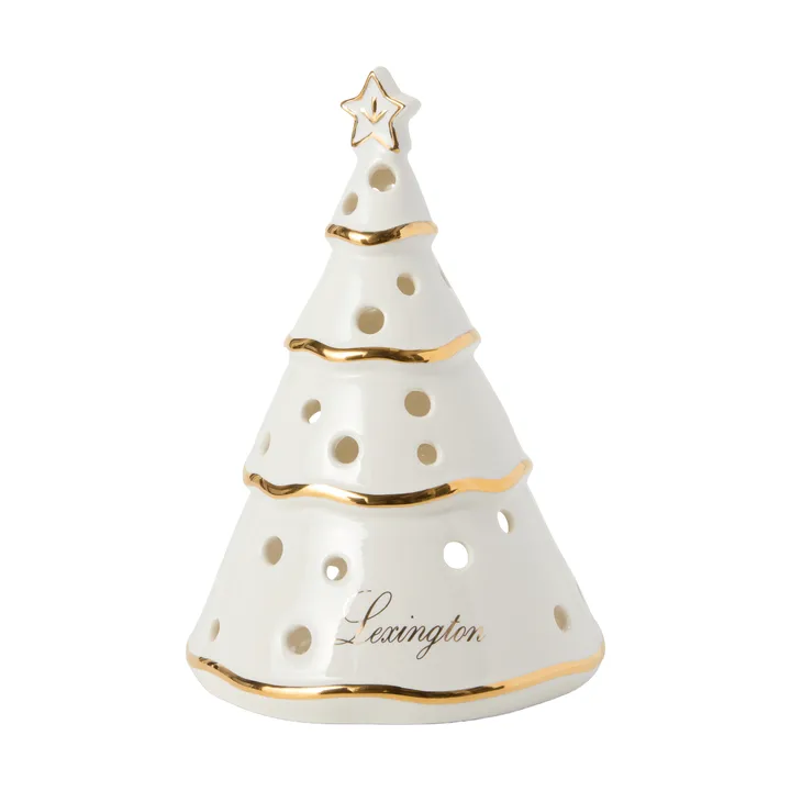Christmas Tree ljuslykta - White-gold, 16,5 cm - Lexington