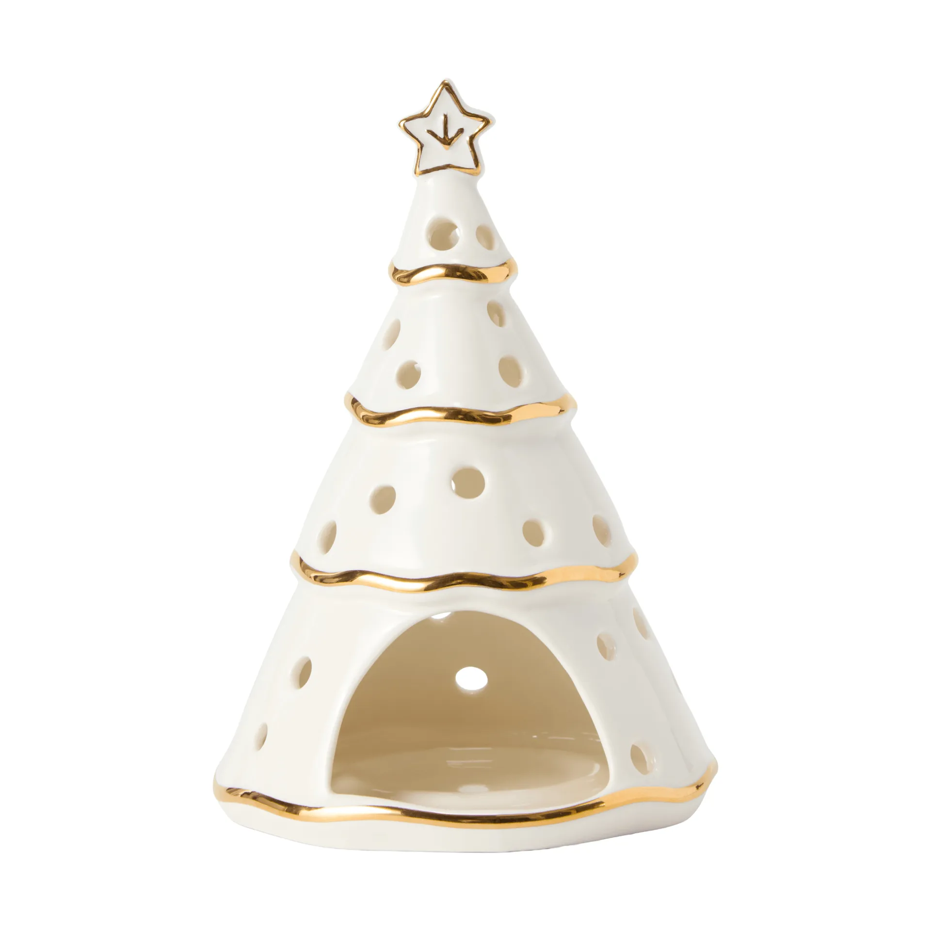Christmas Tree ljuslykta, White-gold, 16,5 cm Lexington
