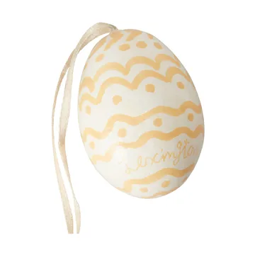 Easter Eggs in Papier Maché påskhänge 2-pack - Green-yellow - Lexington