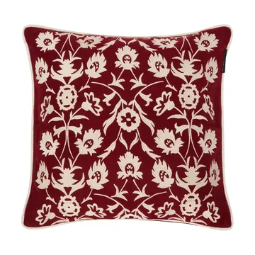 Flower Embroidered Wool Mix kuddfodral 50x50 cm - Red-Light beige - Lexington