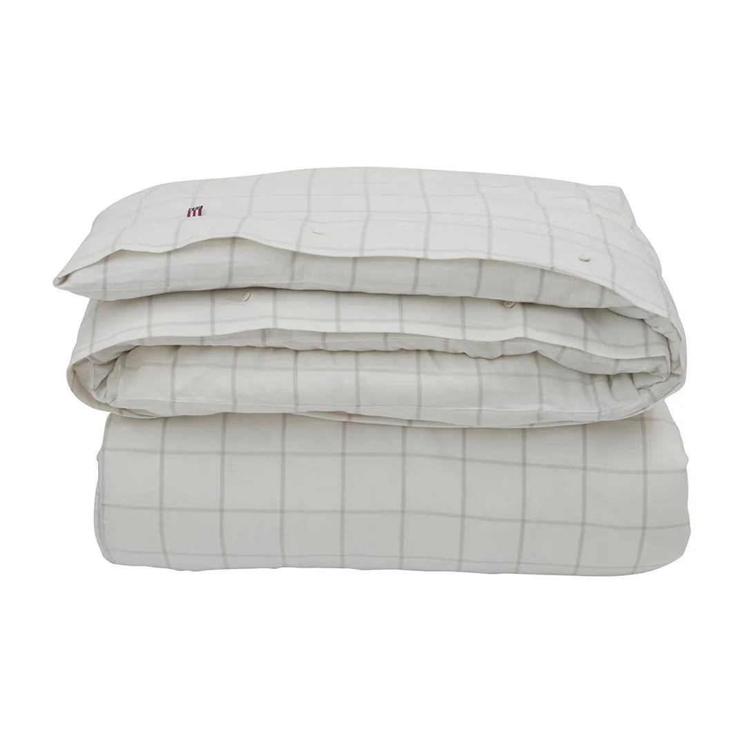 Hotel Light Flannel påslakan 220x220 cm, Vit-ljusbeige Lexington
