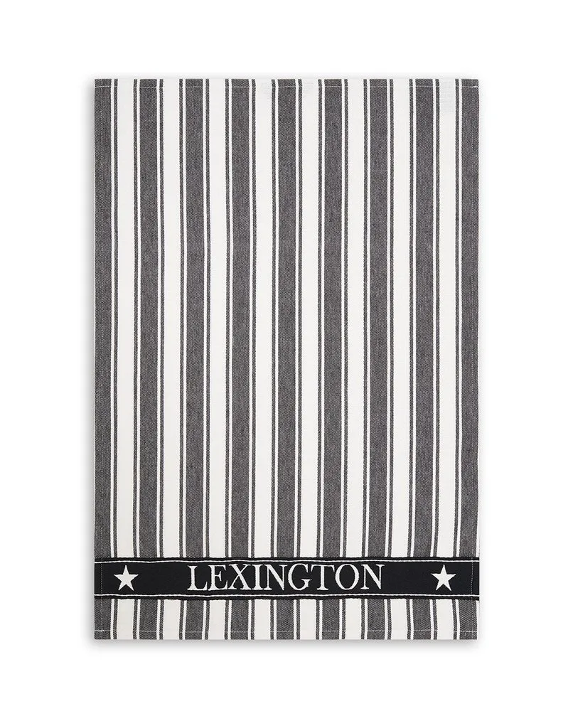 Icons Striped kökshandduk Waffle 50x70 cm, Svart-vit Lexington