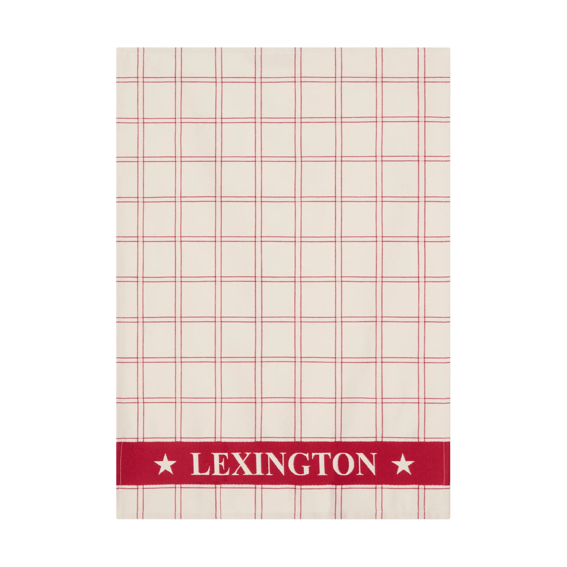 Jacquardvävd bomull kökshandduk 2-pack, Red-white, 50x70 cm Lexington