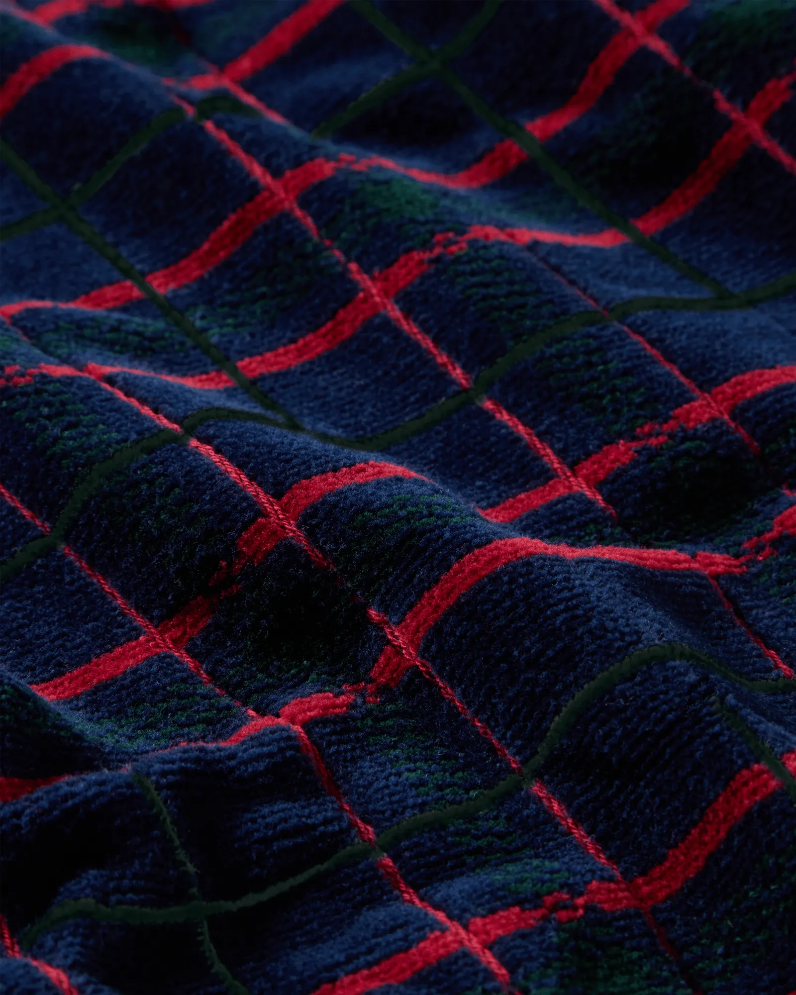 Lexington checked handduk 4 delar, Navy-green, 2 st 50x70 cm, 2 st 70x30 cm Lexington