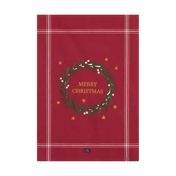 Merry Christmas Org Cotton kökshandduk 50x70 cm - Red-Light beige - Lexington