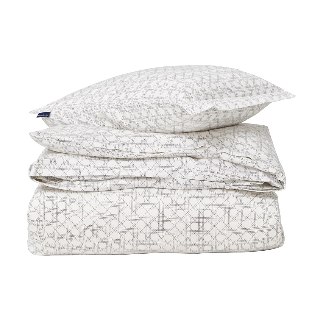 Rattan Printed bäddset 220x220 cm, White Lexington
