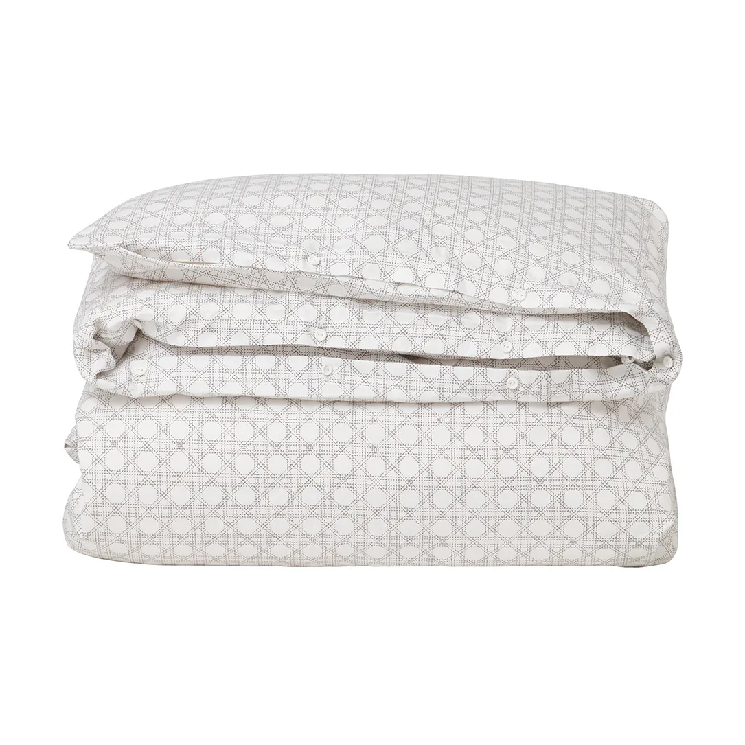 Rattan Printed bäddset 220x220 cm, White Lexington