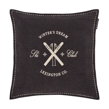 Ski Club ekologisk bomull kuddfodral - Navy-Light beige, 50x50 cm - Lexington