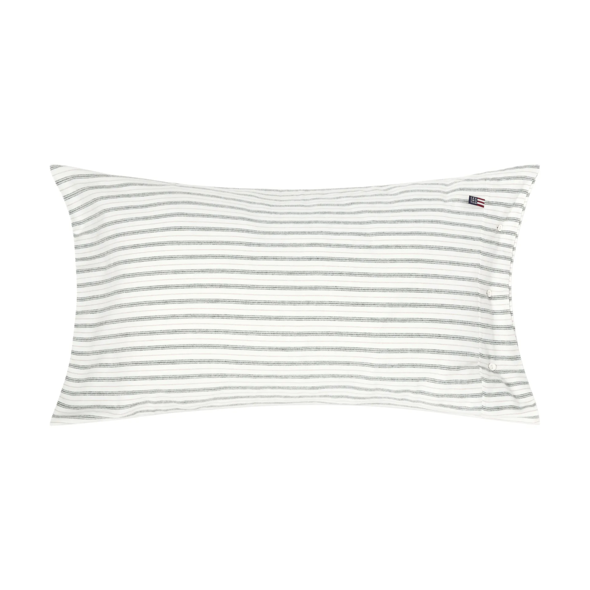 Stripe cotton flannel örngott, White-green-beige, 50x90 cm Lexington