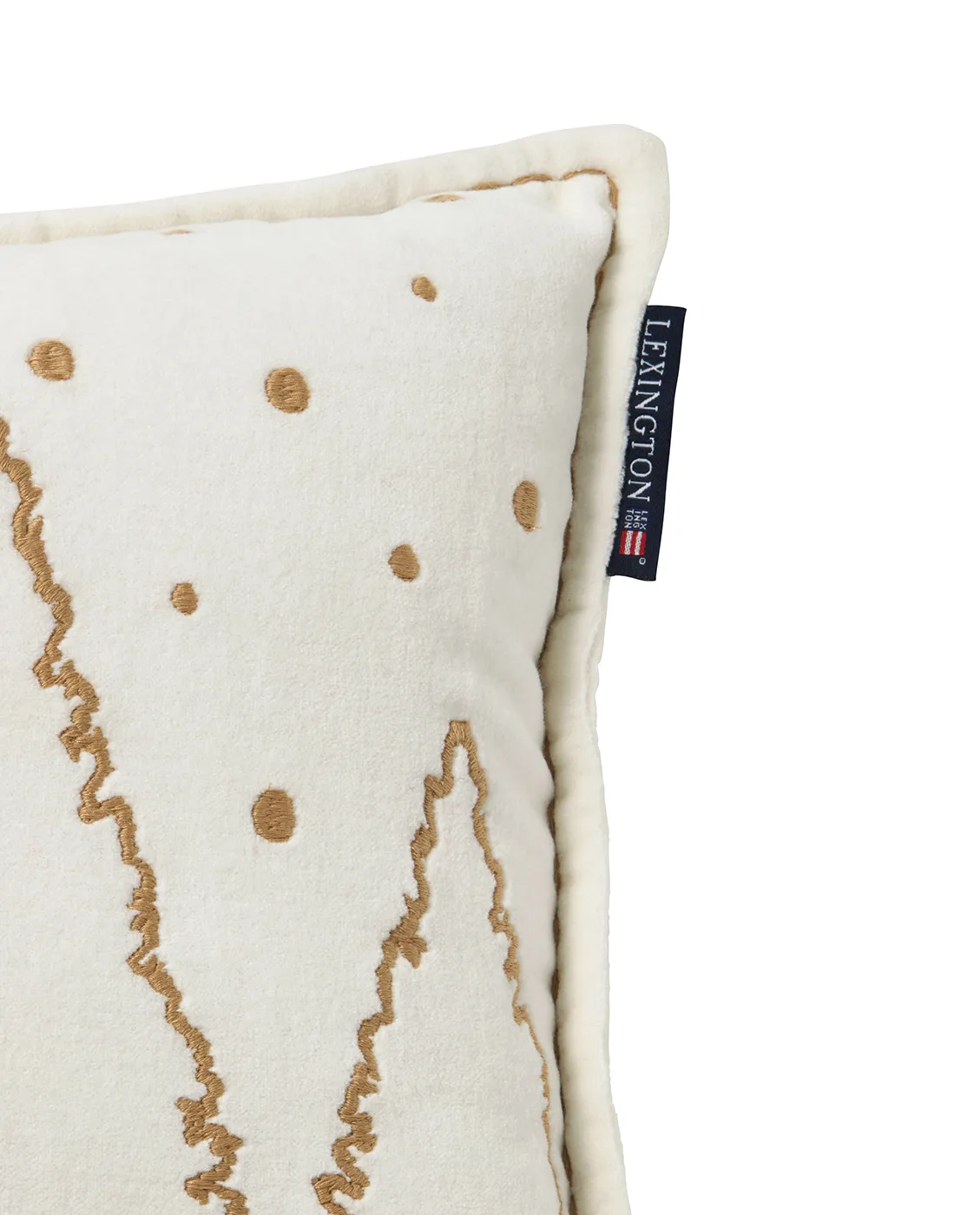 Winter House eko. sammetsbomull kudde 30x50 cm, White-Light beige Lexington