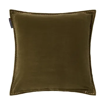 Wreath ekologisk bomullssammet kuddfodral 50x50 cm - Olive-brown-white - Lexington