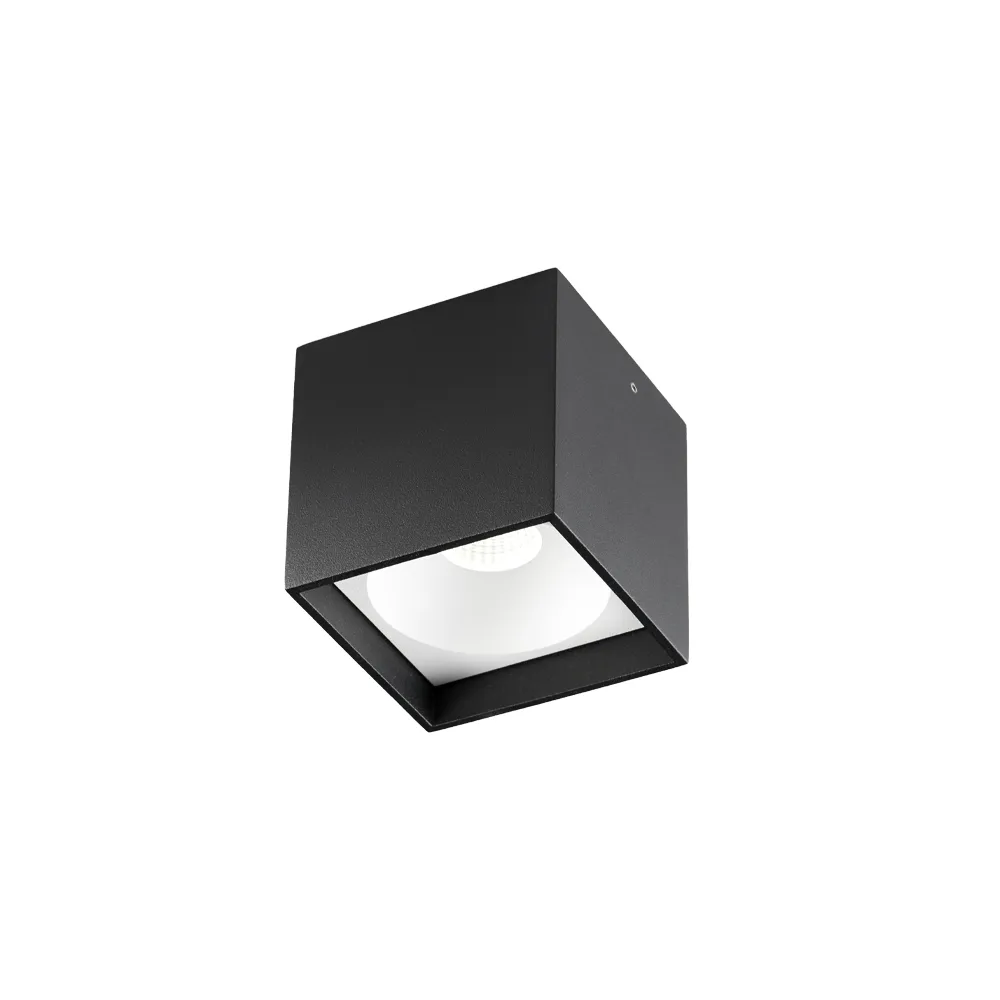 Solo Square spotlight, black/white, 3000 kelvin Light-Point