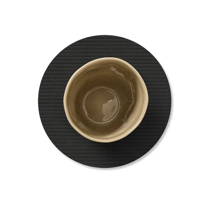 Corduroy glasunderlägg, Black ink, circle LIND DNA