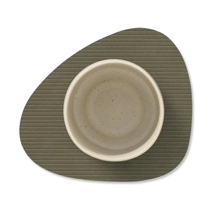 Corduroy glasunderlägg curve, Army Green LIND DNA
