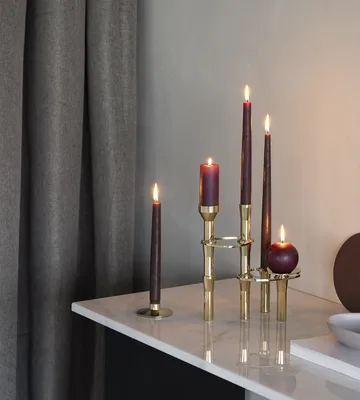 Curve Ljusstake - Gold, pillar - LIND DNA