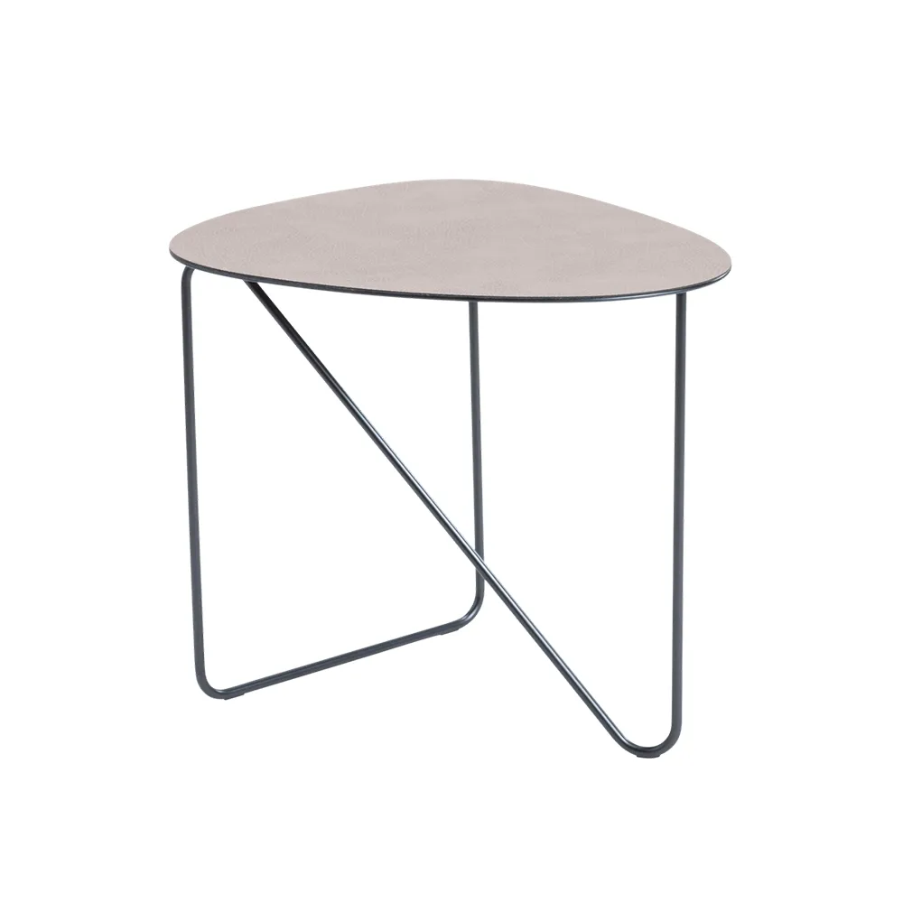Curve soffbord, läder warm grey, bull, m LIND DNA