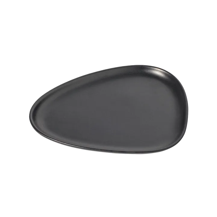 Curve Stoneware assiett 19x22 cm - Black - LIND DNA