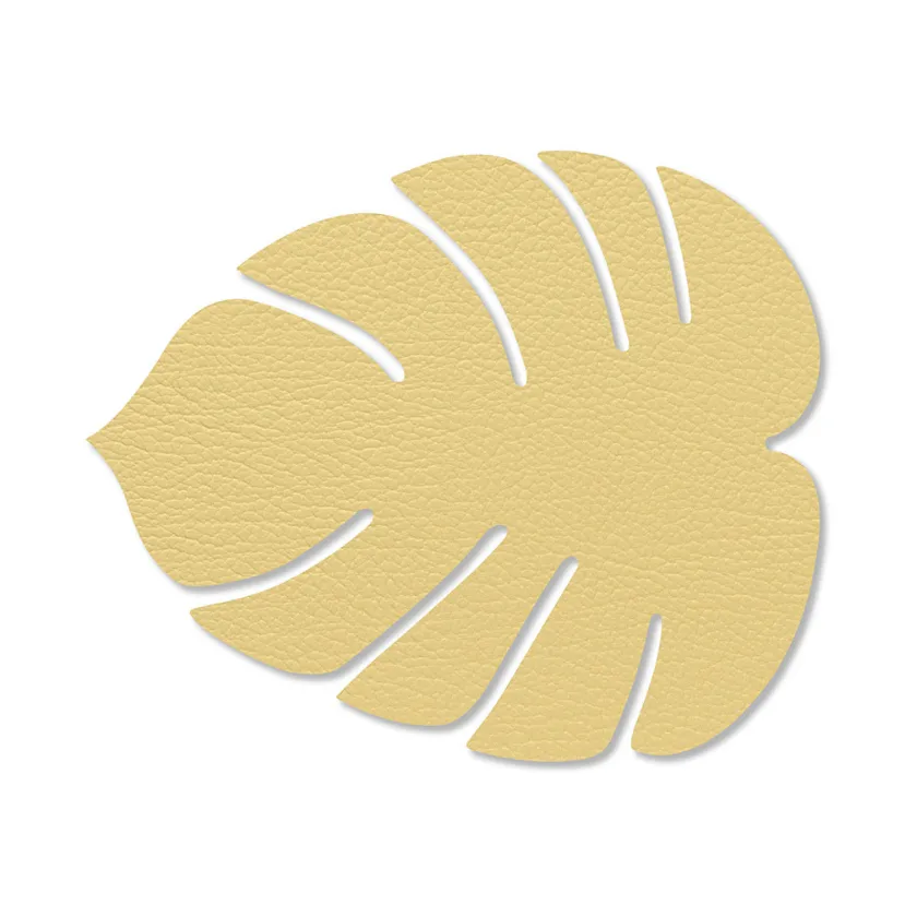 Monstera Leaf Hippo glasunderlägg, Guld LIND DNA