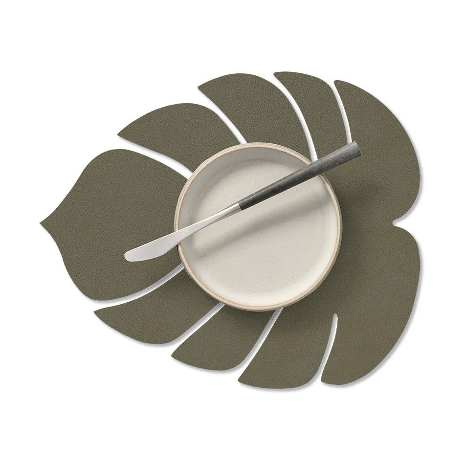 Monstera Leaf Nupo bordstablett S, Army green LIND DNA