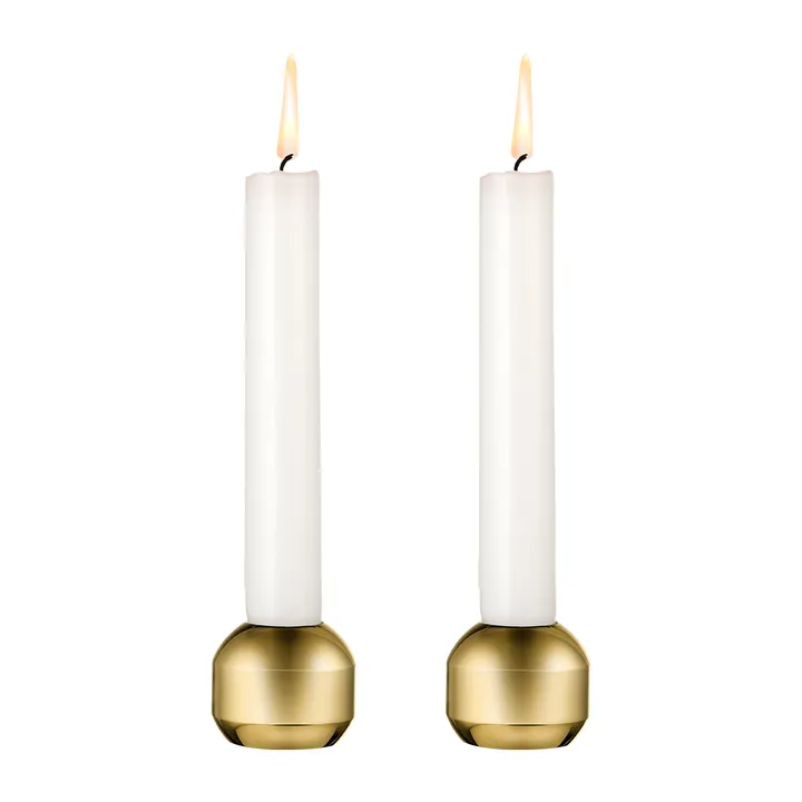 Silhouette ljusstake 34 2-pack - Guld - LIND DNA