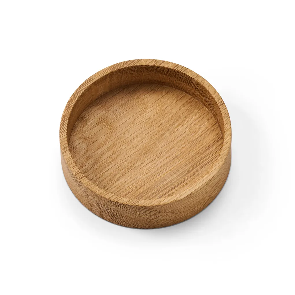 Wood Box förvaring till glasunderlägg, Nature-oak, circle, S LIND DNA