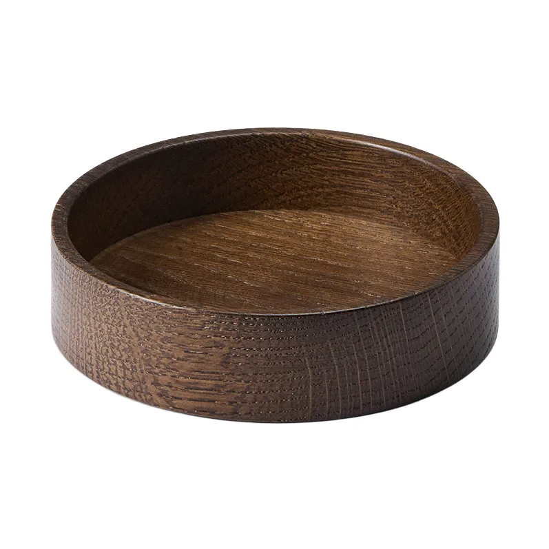 Wood Box förvaring till glasunderlägg, Smoked-oak, circle, S LIND DNA