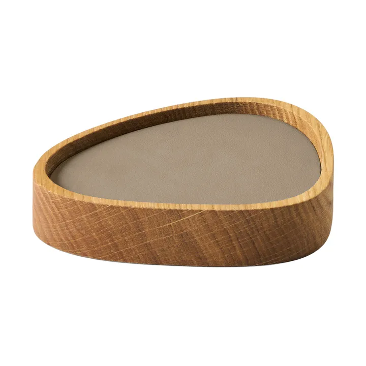 Wood Box glasunderlägg set - Nature-oak, curve, S, Nupo clay brown, 9 delar - LIND DNA