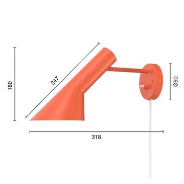 AJ vägglampa - Electric orange - Louis Poulsen