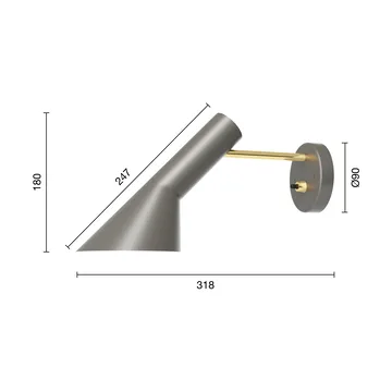 AJ vägglampa fast installation - Brass-warm grey - Louis Poulsen
