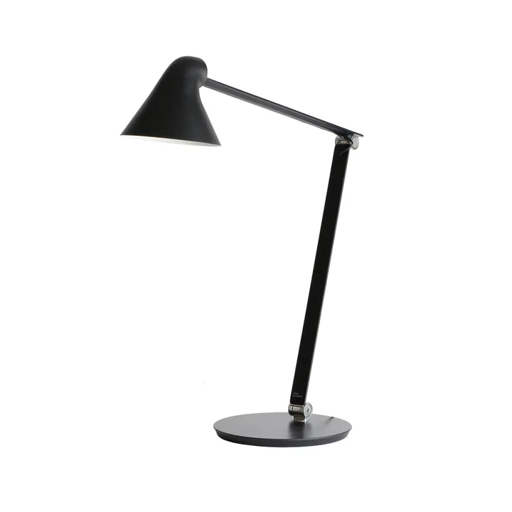 NJP skrivbordslampa - Svart, fotplatta, 3000k - Louis Poulsen