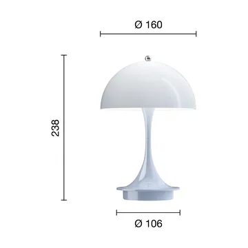 Panthella 160 Portable v3 bordslampa - Opal pale blue - Louis Poulsen