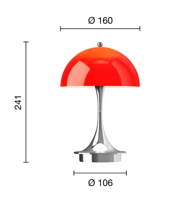 Panthella 160 Portable v3 bordslampa - Original Opal Red - Louis Poulsen