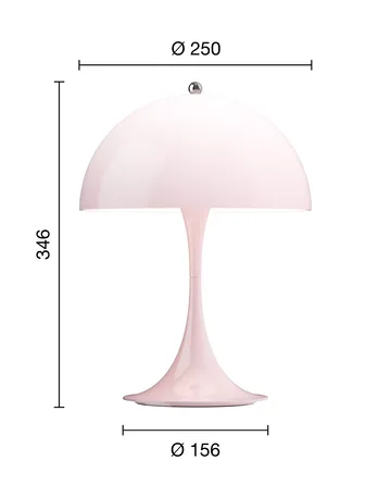 Panthella 250 portabel bordslampa V3 - Opal pale rose - Louis Poulsen