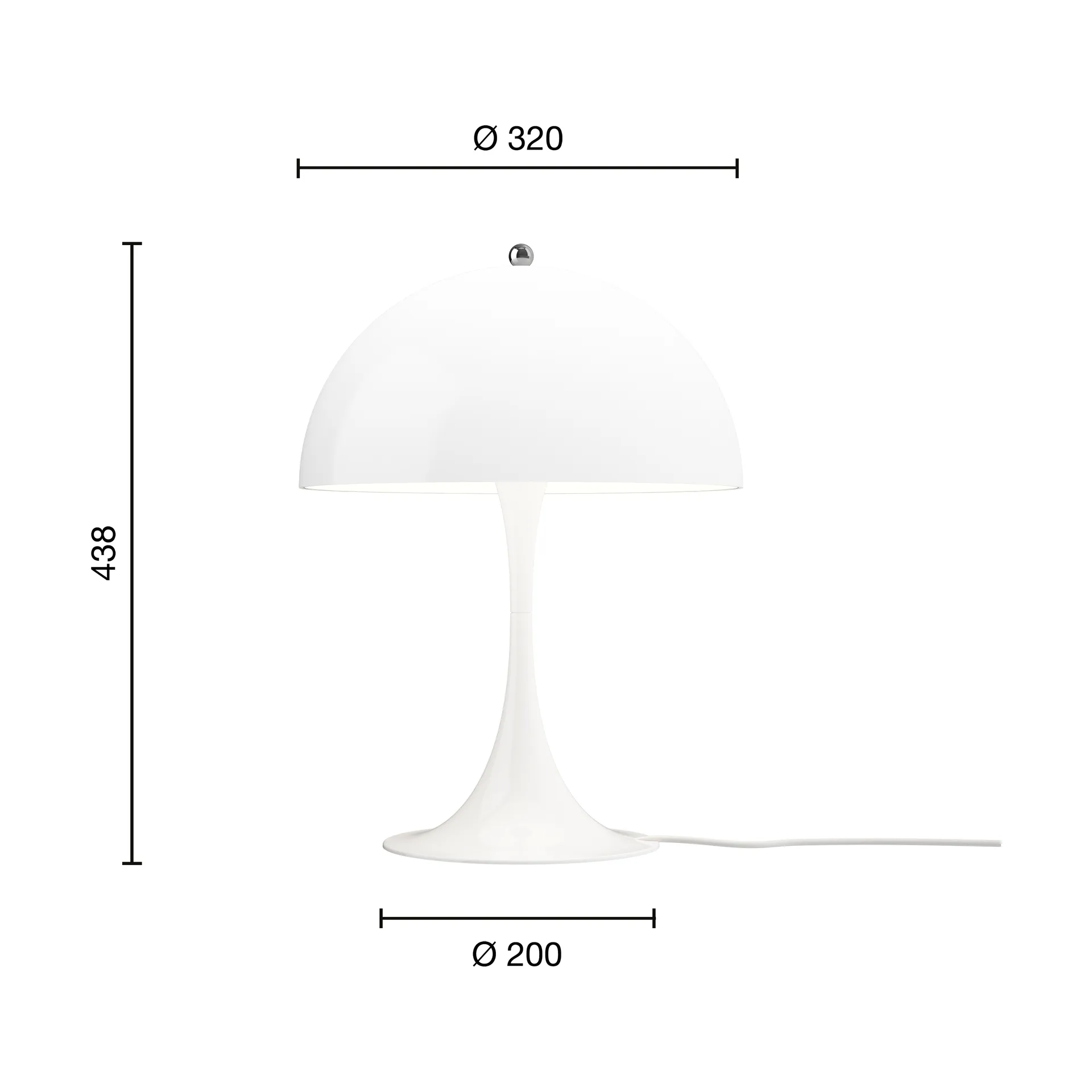 Panthella 320 bordslampa, Opal white Louis Poulsen